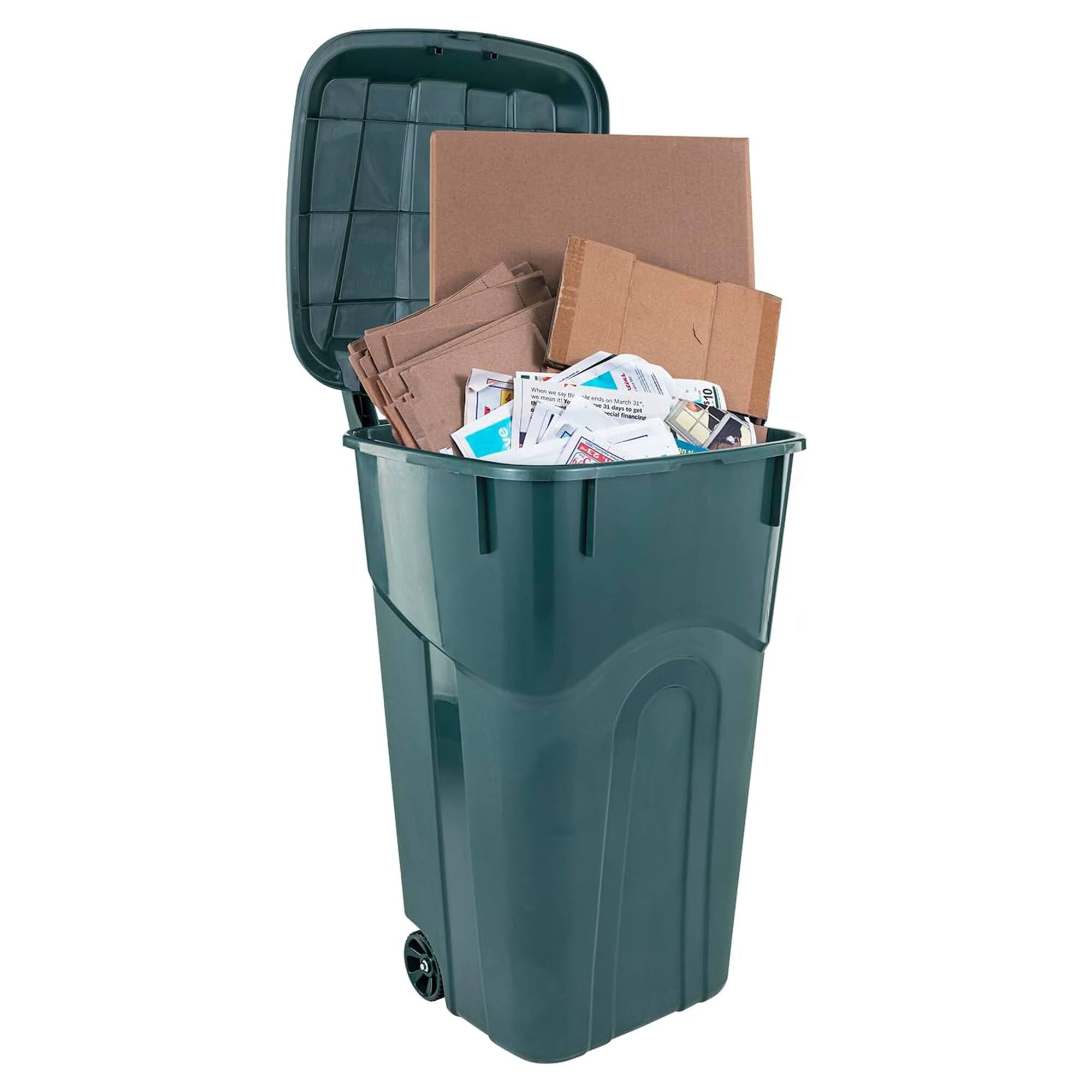 Alt View 1. United Solutions - United Solutions 2 Pack 32 Gal Outdoor Garbage Can Trash Bins ECOSolution, Green - Green.