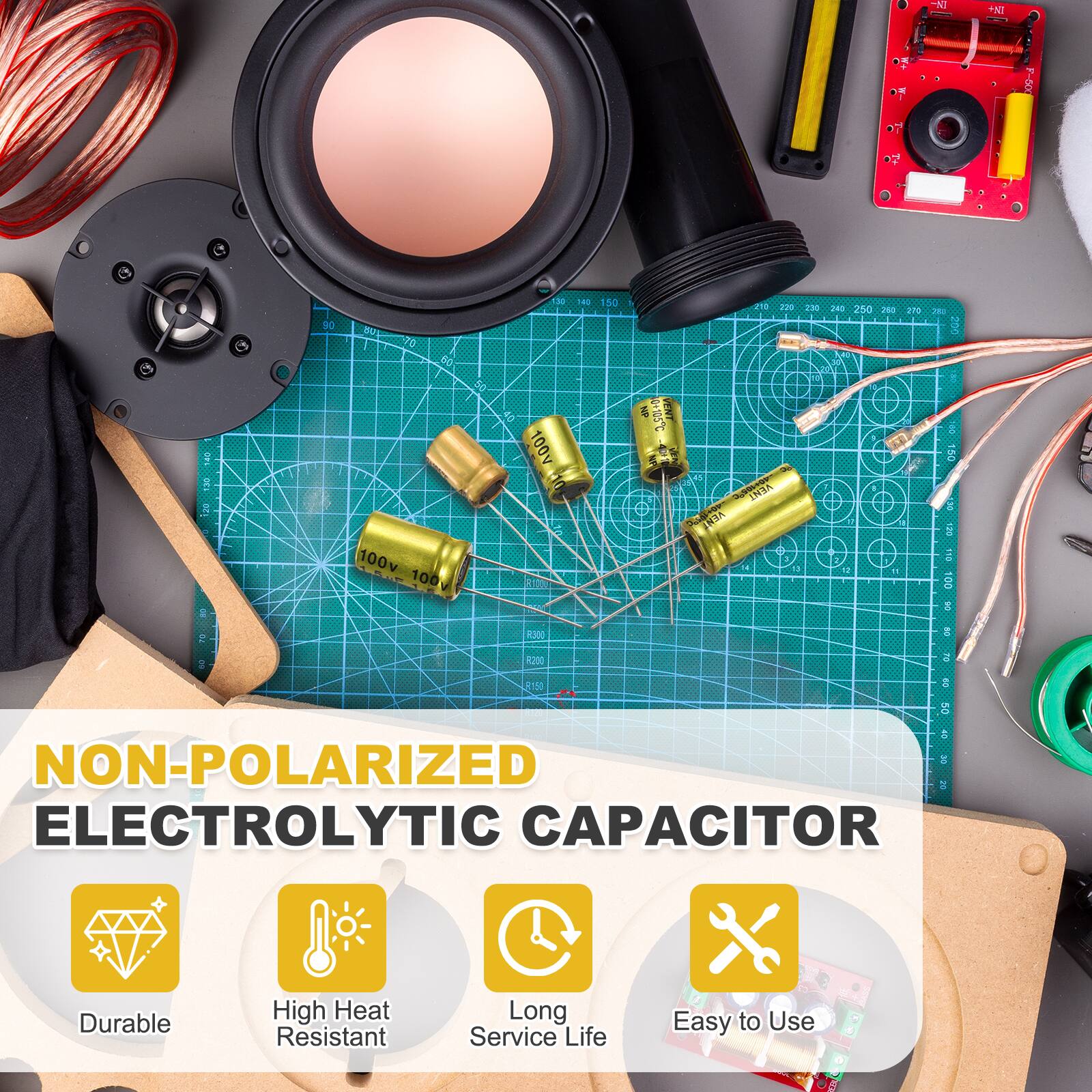 - NI + NI t0 250 100g 100 100V  
- 3 VENT AEM VENT 4000 1 A300 8150  
- NON-POLARIZED ELECTROLYTIC CAPACITOR  
- Durable  
- High Heat Resistant  
- Long Service Life  
- Easy to Use