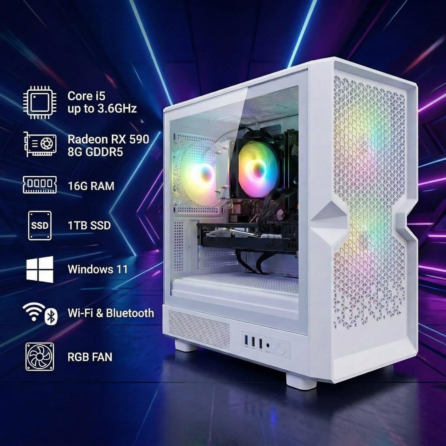 STGAubron Gaming PC Desktop Computer, Intel Core i5 up to 3.6GHz