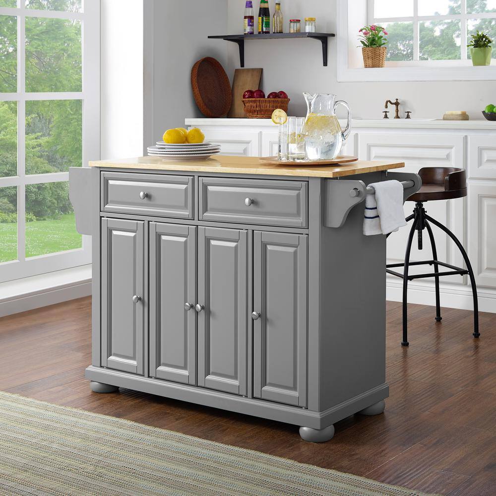 Alt View 10. Crosley Furniture - Alexandria Wood Top Kitchen Island/Cart - Gray.