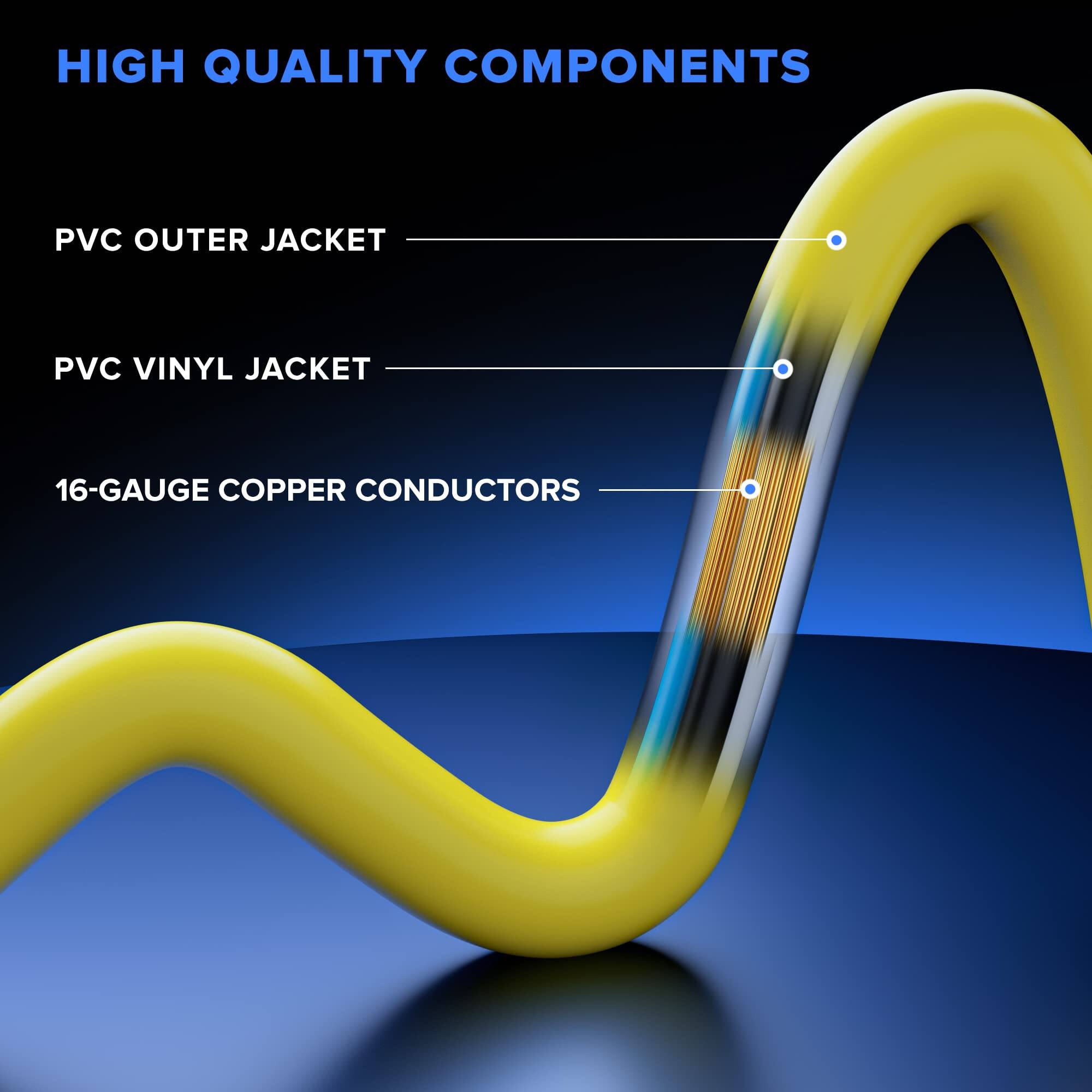 HIGH QUALITY COMPONENTS

- PVC OUTER JACKET
- PVC VINYL JACKET
- 16-GAUGE COPPER CONDUCTORS