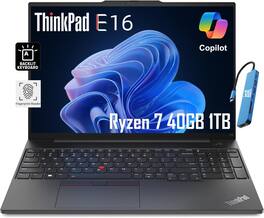 IST Computers - Lenovo ThinkPad E16 16" IPS Anti-Glare 1920 x 1200 - AMD Ryzen 7 7730U Laptop - 40GB Memory - 1TB SSD - Black