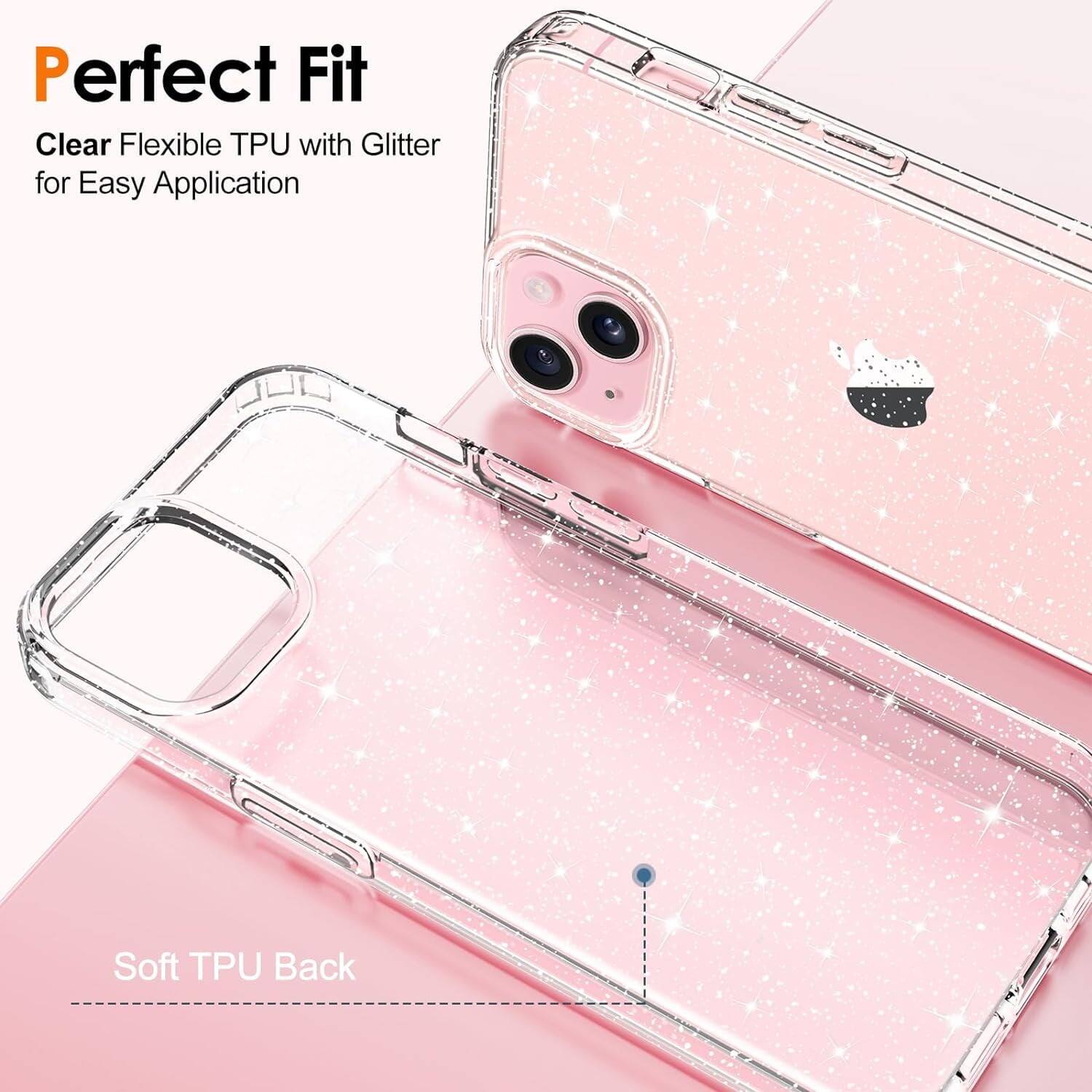 Perfect Fit
Clear Flexible TPU with Glitter for Easy Application
Soft TPU Back