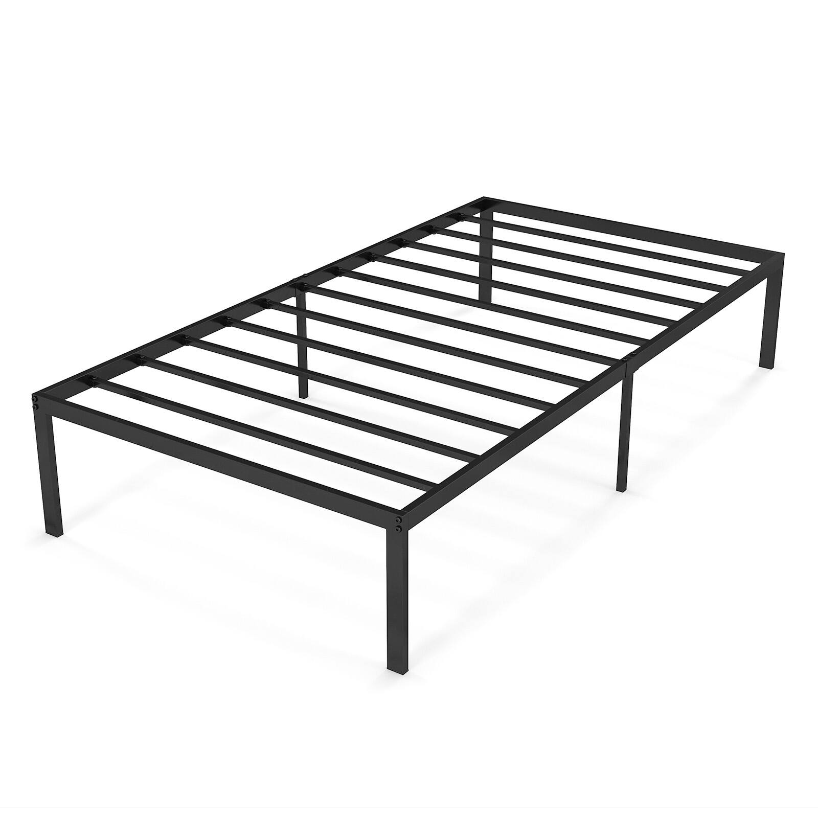 Alt View 1. Costway - Costway 14 Inch Heavy Duty Metal Platform Bed Frame Steel Slat Mattress Foundation - Black.