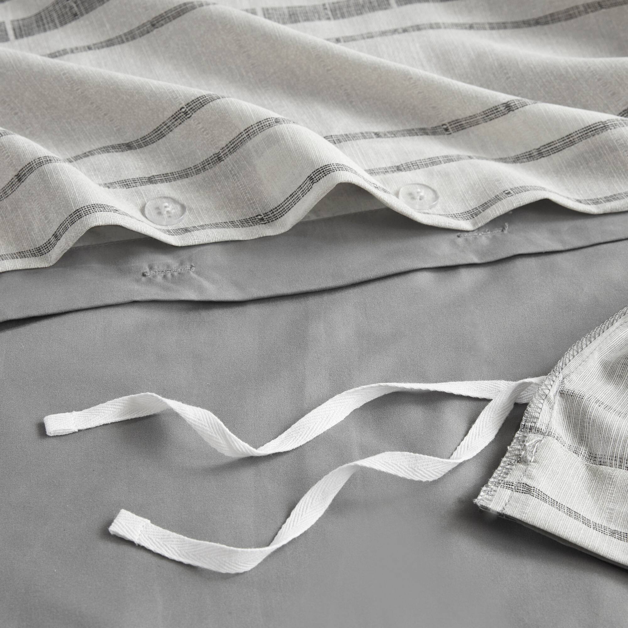 Alt View 5. Gracie Mills - Gracie Mills Naxos 3 Piece Stripe Duvet Cover Set - Grey/Multi.