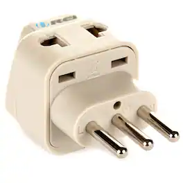 Orei - Grounded Universal 2-in-1 Plug Adapter – Type L for Italy, Uruguay & More - Beige
