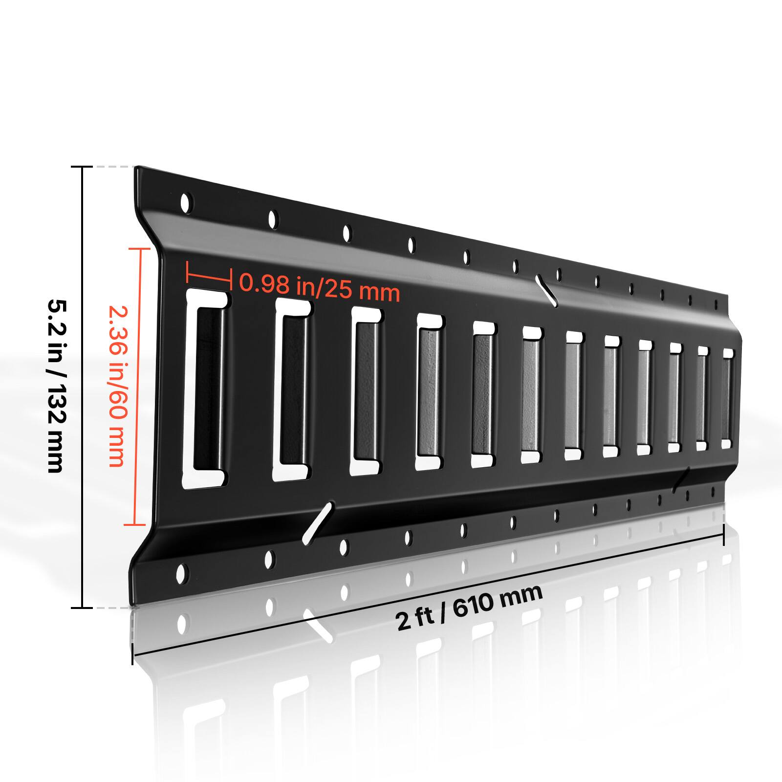 5.2 in / 132 mm  
2.36 in / 60 mm  
0.98 in / 25 mm  
2 ft / 610 mm