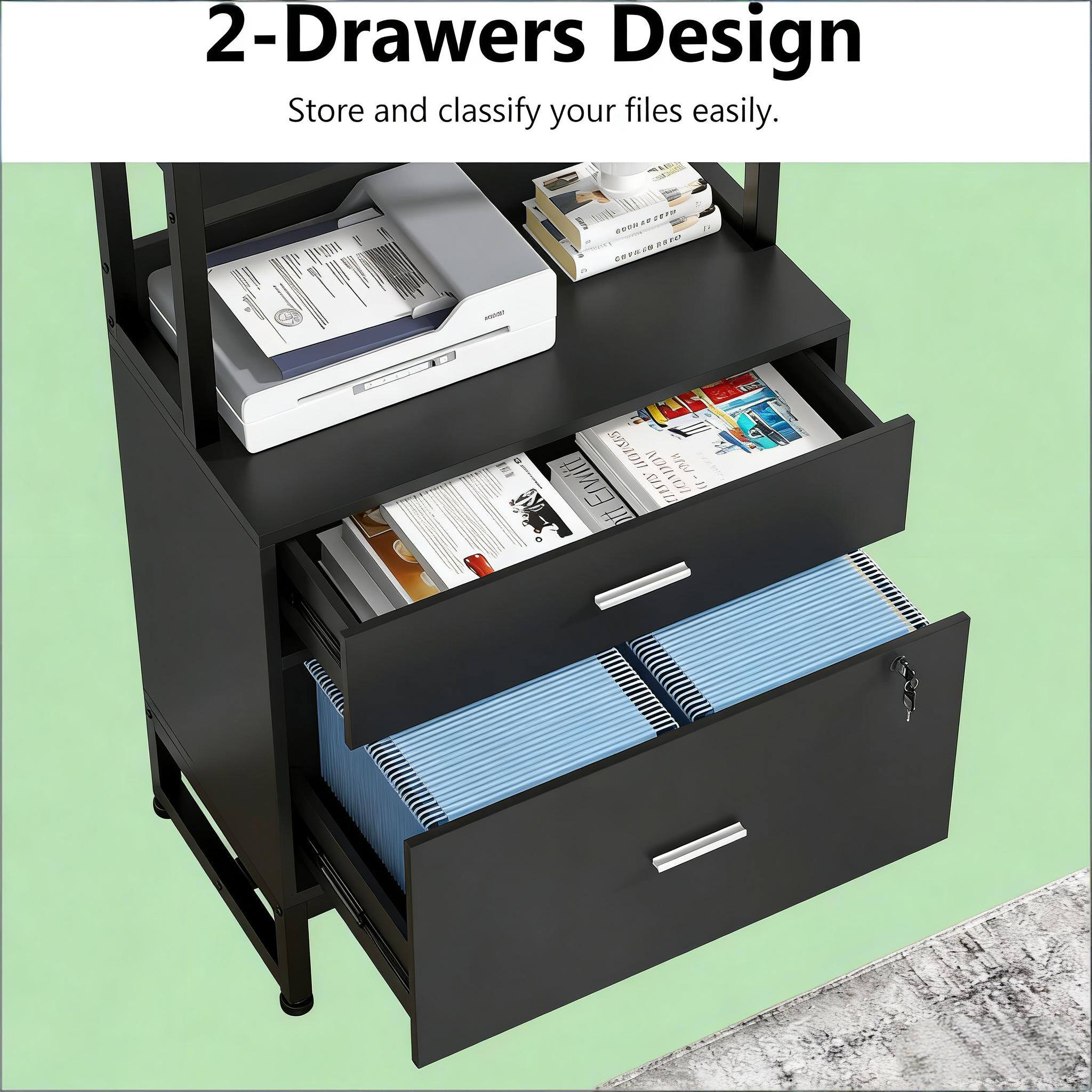 2-Drawers Design  
Store and classify your files easily.
