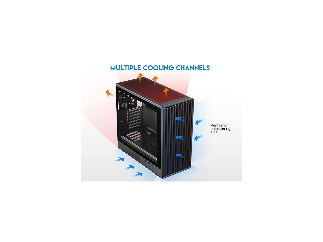 MULTIPLE COOLING CHANNELS  
Ventilation holes on right side