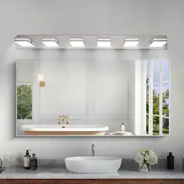 LUCKY ONE - 6-Light LED Vanity Light, Wall Mount Sconce for Bathroom Mirror, Sleek Minimalist Design - Chrome