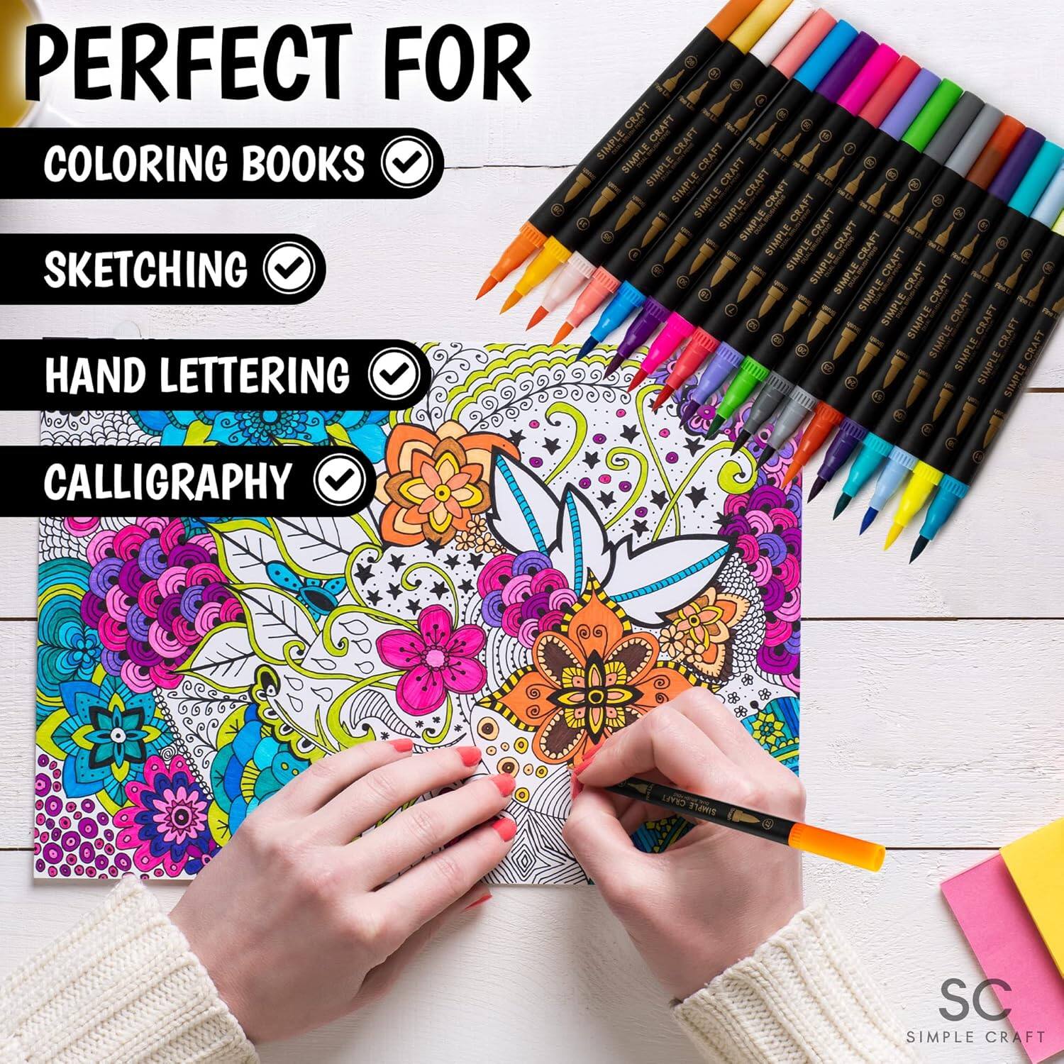 PERFECT FOR  
COLORING BOOKS  
SKETCHING  
HAND LETTERING  
CALLIGRAPHY  

SIMPLE CRAFT