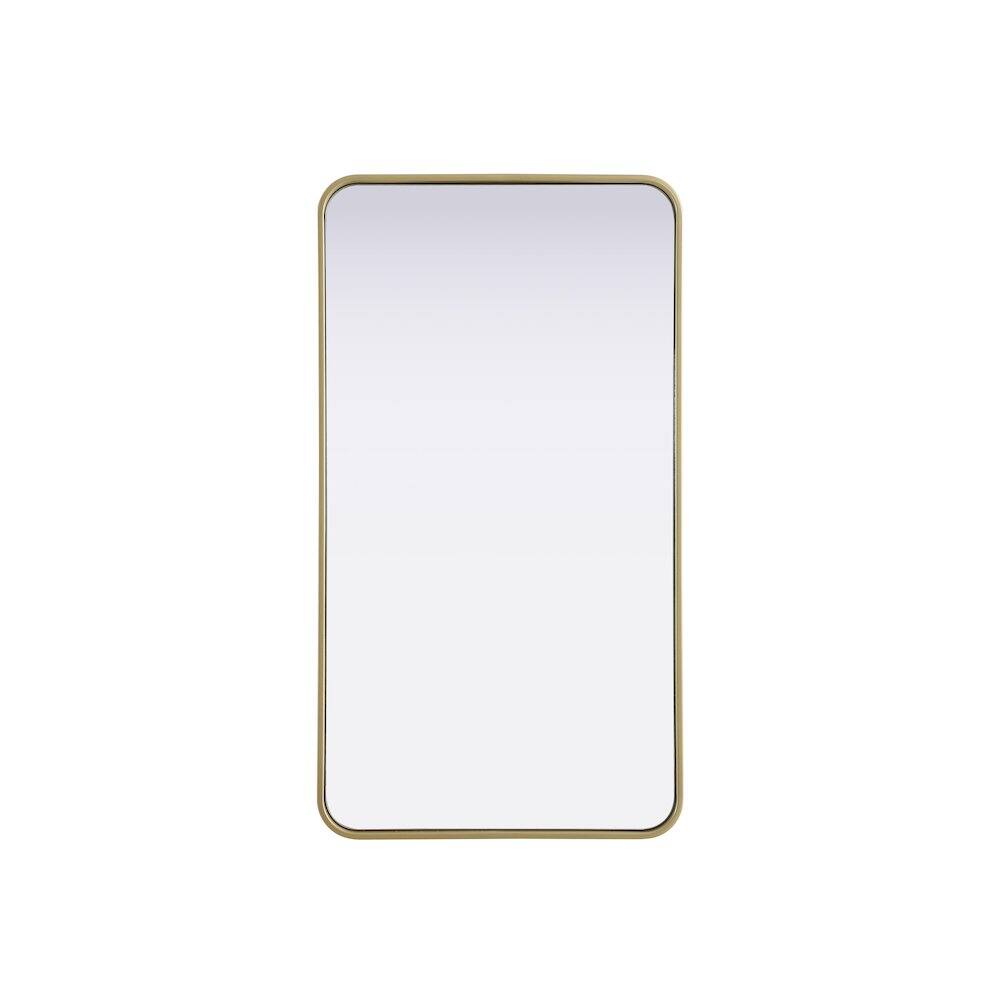 Alt View 8. Elegant Decor - Contour Metal Rectangle Mirror 22x40 in Brass - Brass.