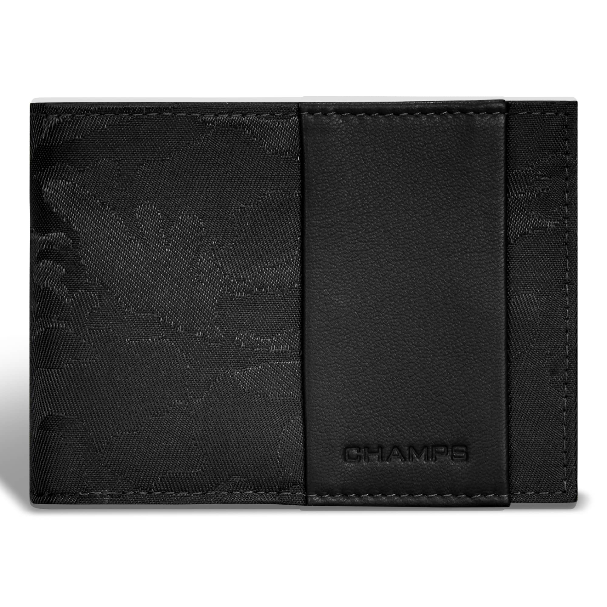 Champs - Camo Collection Leather Center Wing Wallet - Black
