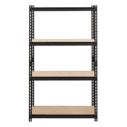 Front. Iron Horse - Iron Horse 2300 Riveted Steel Shelving 4-Shelf Unit, 18D x 36W x 60H, Black - Black.
