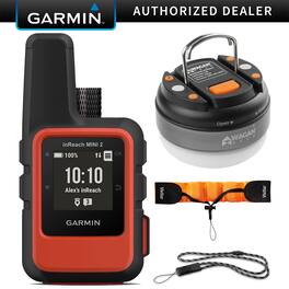 Garmin - inReach Mini 2 Portable Satellite GPS Navigator (Flame Red) + Accessory Bundle