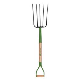 John Deere - 5 Tine Steel Compost Fork 36 in. Wood Handle