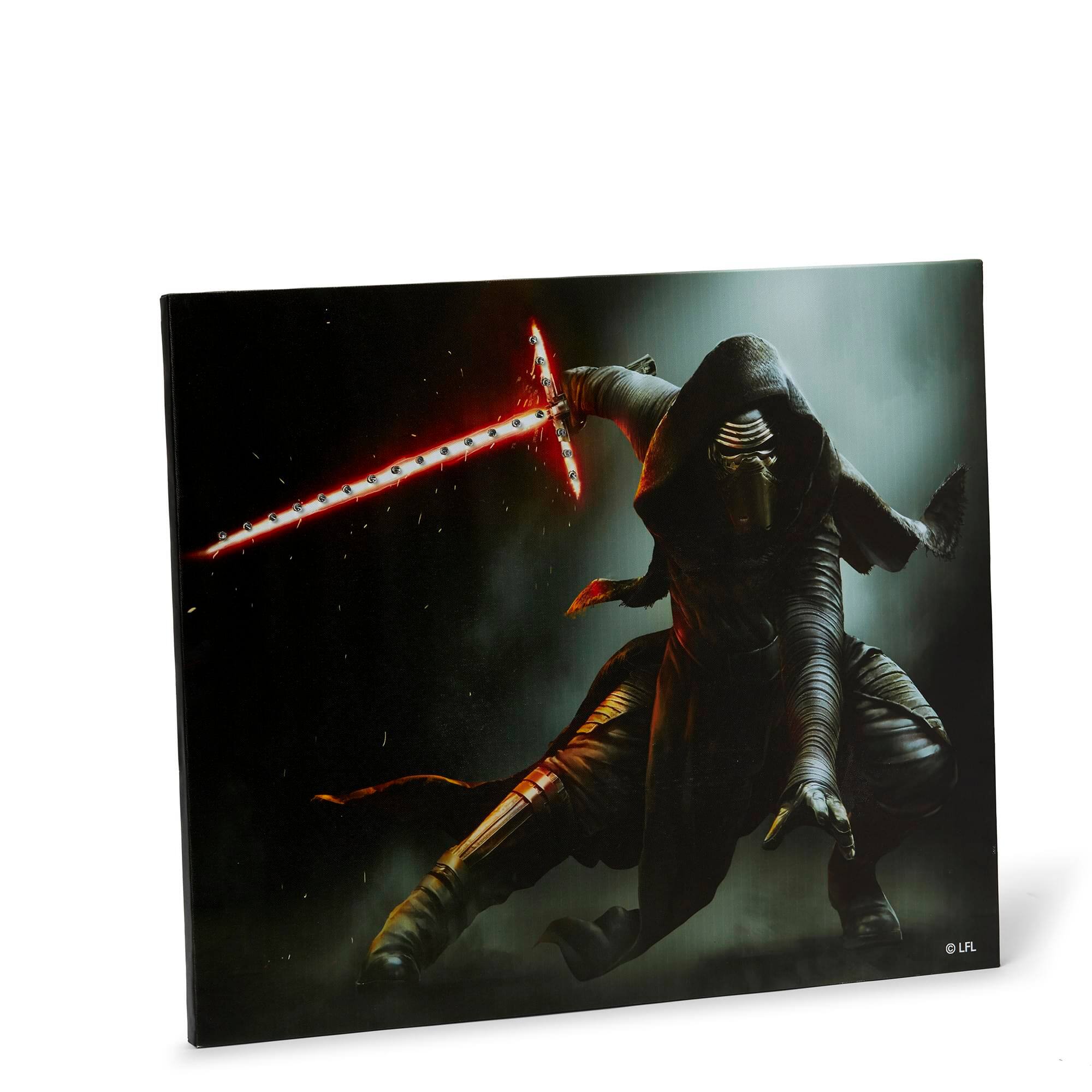 Alt View 10. Star Wars - Star Wars Illuminated Canvas Art - 23.9”x19.9” - Kylo Ren - Black.