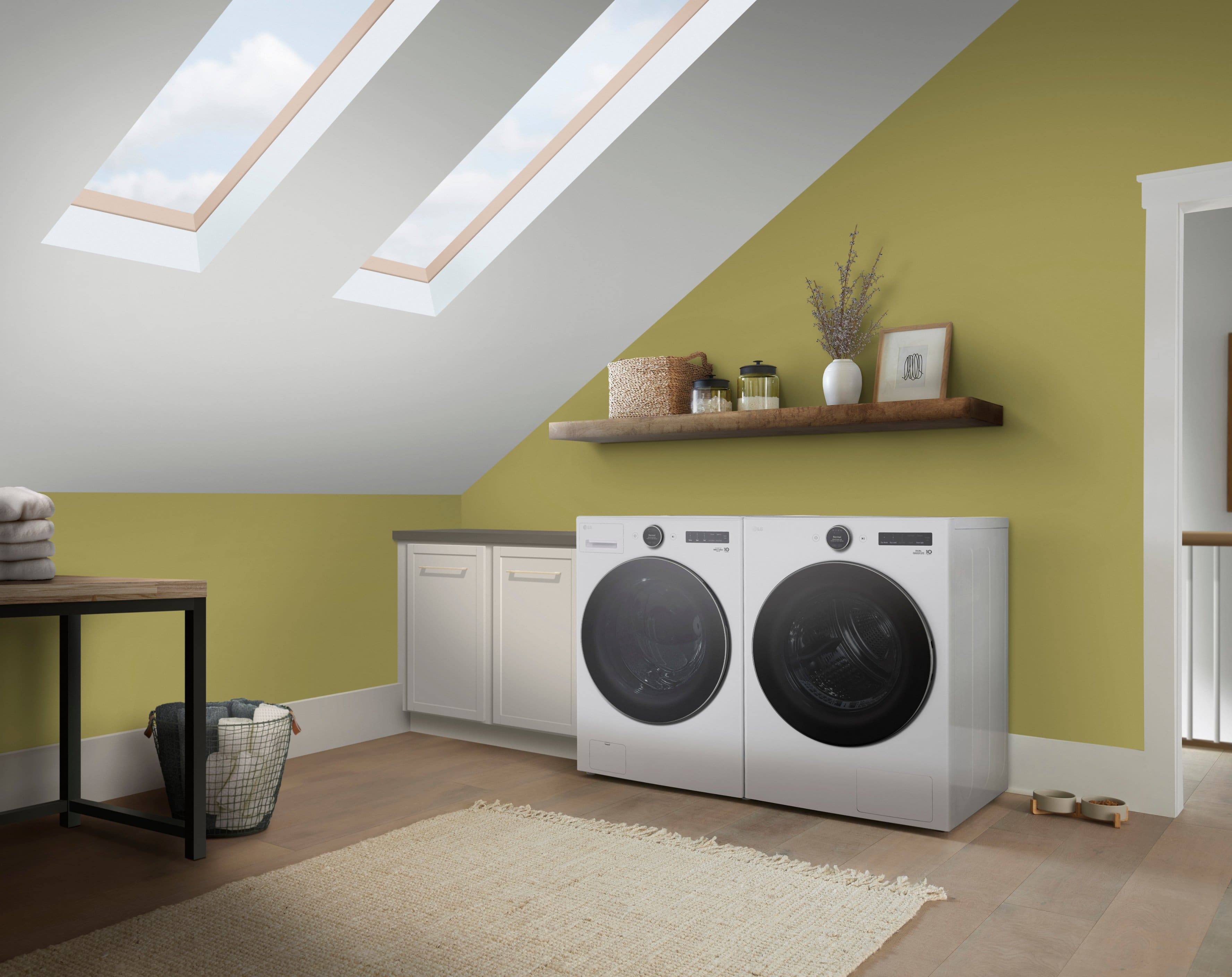 Alt View 39. LG - 4.5 Cu. Ft. High-Efficiency Stackable Smart Front Load Washer with Steam and TurboWash 360 - White.