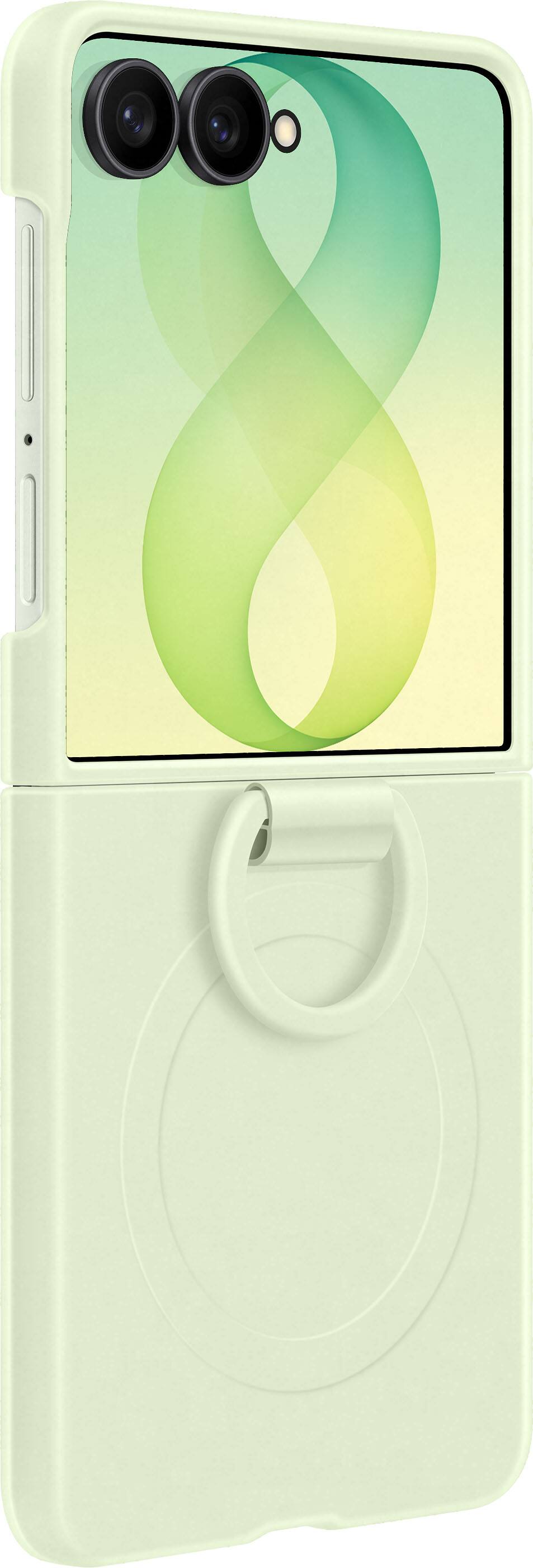 Alt View 4. Samsung - Galaxy Z Flip8 Silicone Ring Magnet Case - Mint.