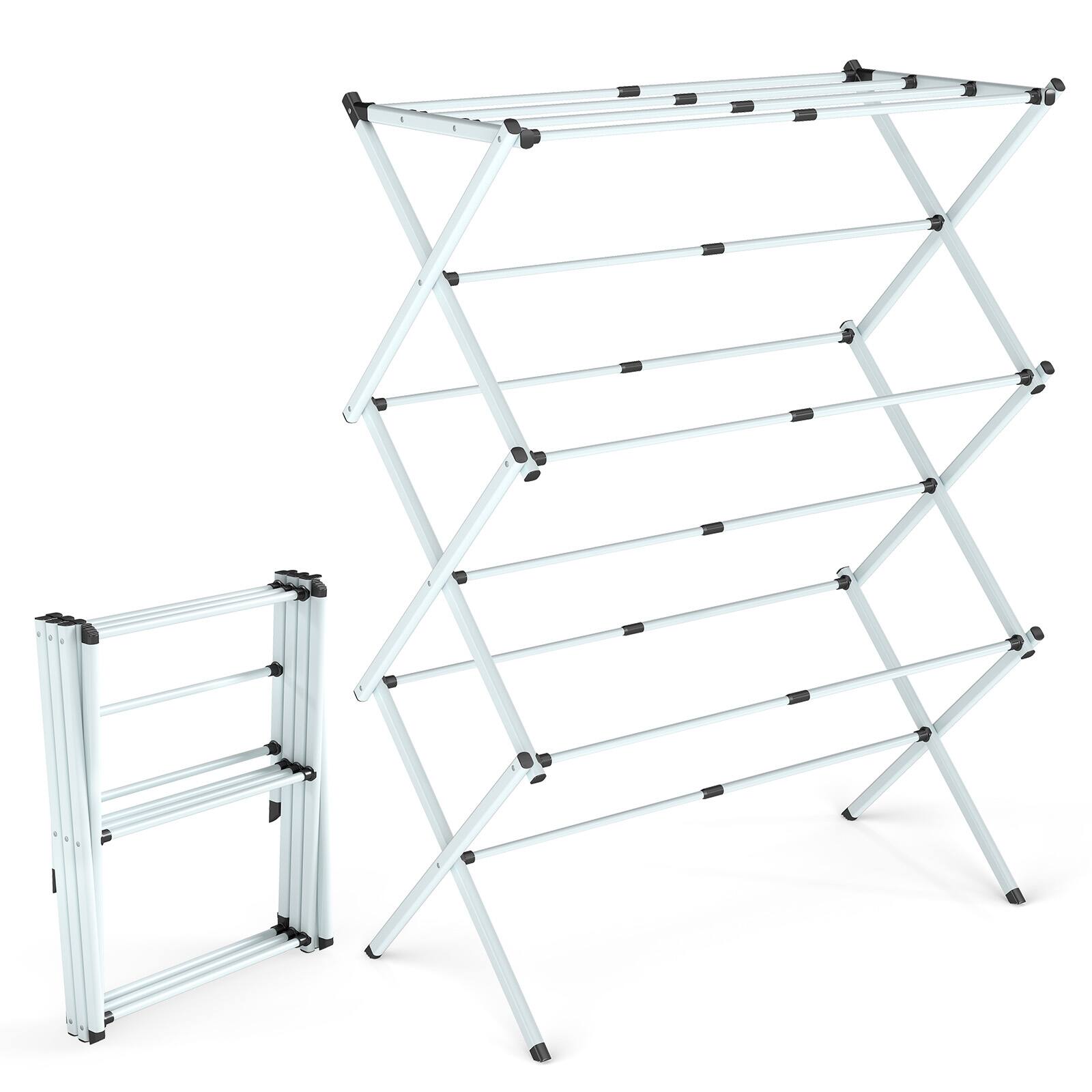 Alt View 6. Sugift - White Folding Metal Drying Rack - White.