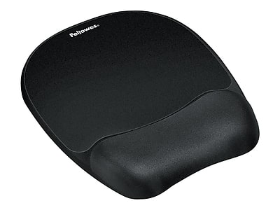 Fellowes - Memory Foam Mouse Pad/Wrist Rest Combo, Non-Skid Base - Black