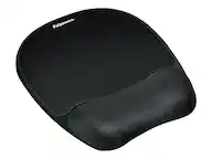 Front. Fellowes - Memory Foam Mouse Pad/Wrist Rest Combo, Non-Skid Base, Black - Black.