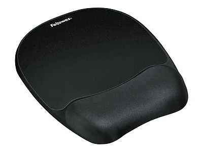 Front. Fellowes - Memory Foam Mouse Pad/Wrist Rest Combo, Non-Skid Base, Black - Black.