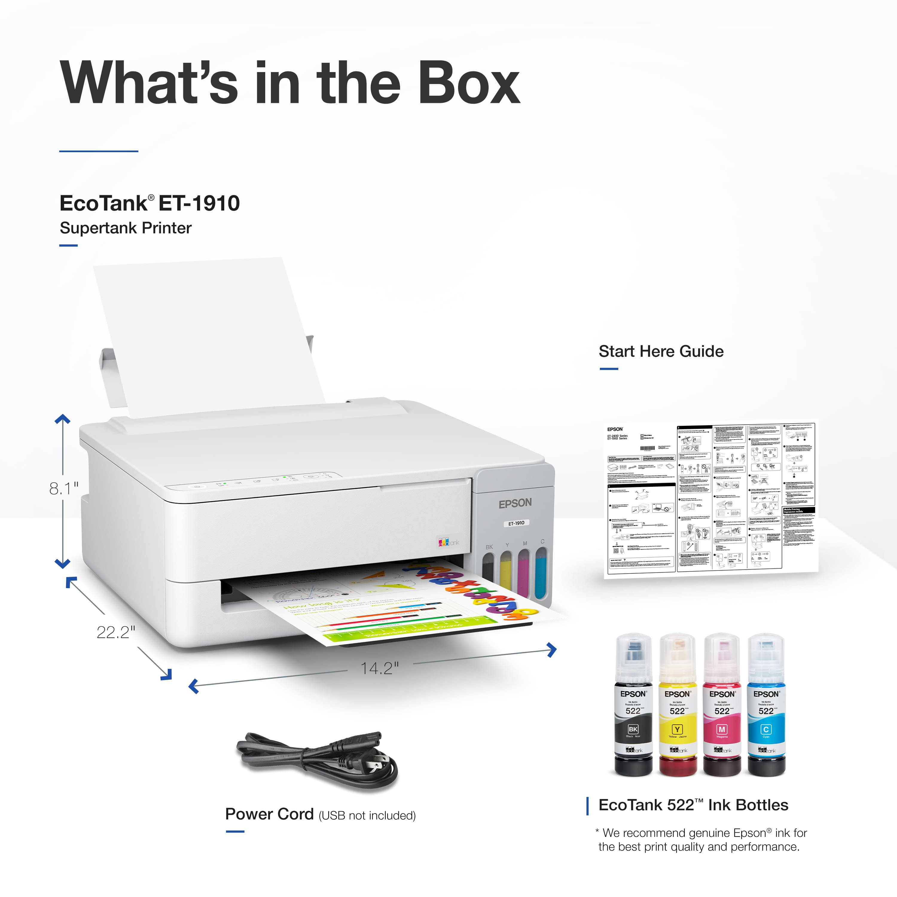 Epson EcoTank ET 1910 Wireless Color Single Function Supertank
