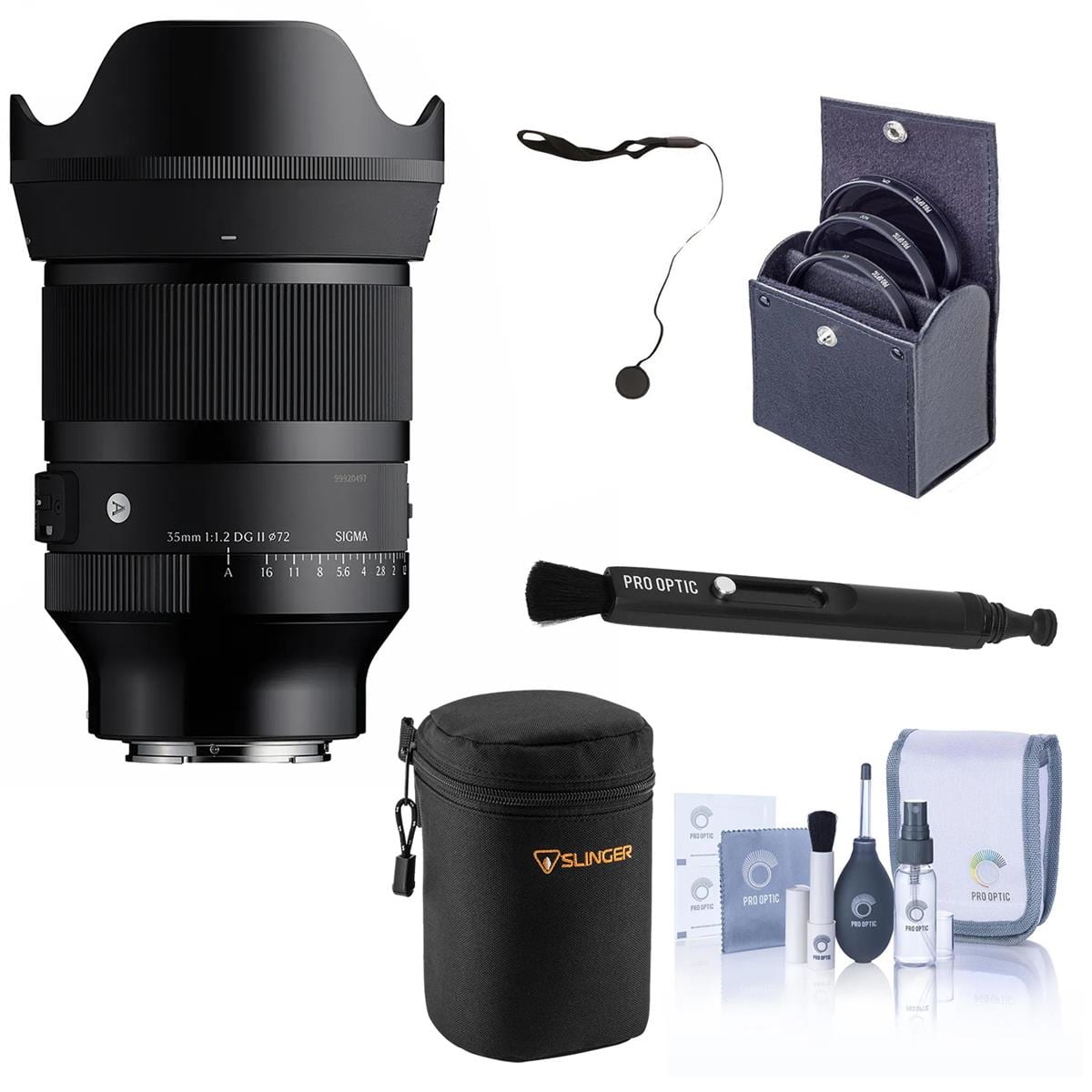 Bundle - Sigma - 35mm f/1.2 DG II Art Lens for Sony E, w/72mm Filter Kit, Case