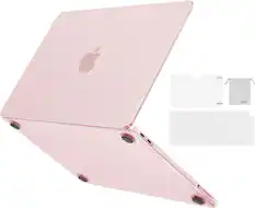 Front. mosiso - For 2026 MacBook Neo Case 13 inch A3404, Matched to Laptop Color, Hard Shell & Keyboard Cover & Screen Film & Pouch - Blush Clear.