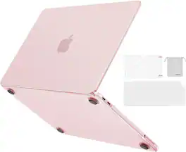 mosiso - For 2026 MacBook Neo Case 13 inch A3404, Matched to Laptop Color, Hard Shell & Keyboard Cover & Screen Film & Pouch - Blush Clear