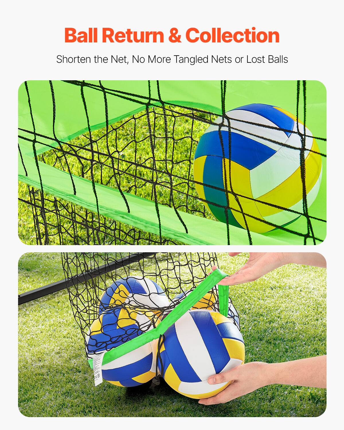 Ball Return & Collection

Shorten the Net, No More Tangled Nets or Lost Balls