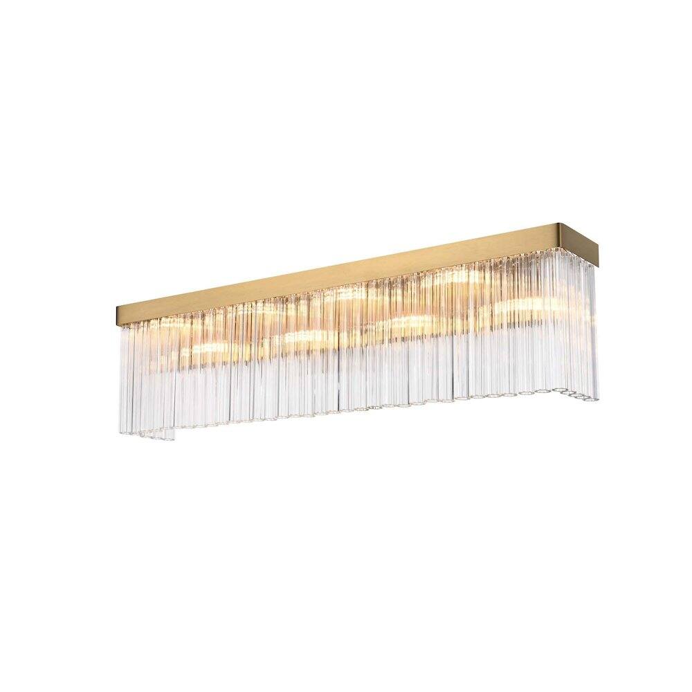 Angle. Elegant Lighting - Harlow 34 inch Wall Sconce in Satin Gold - Satin Gold.