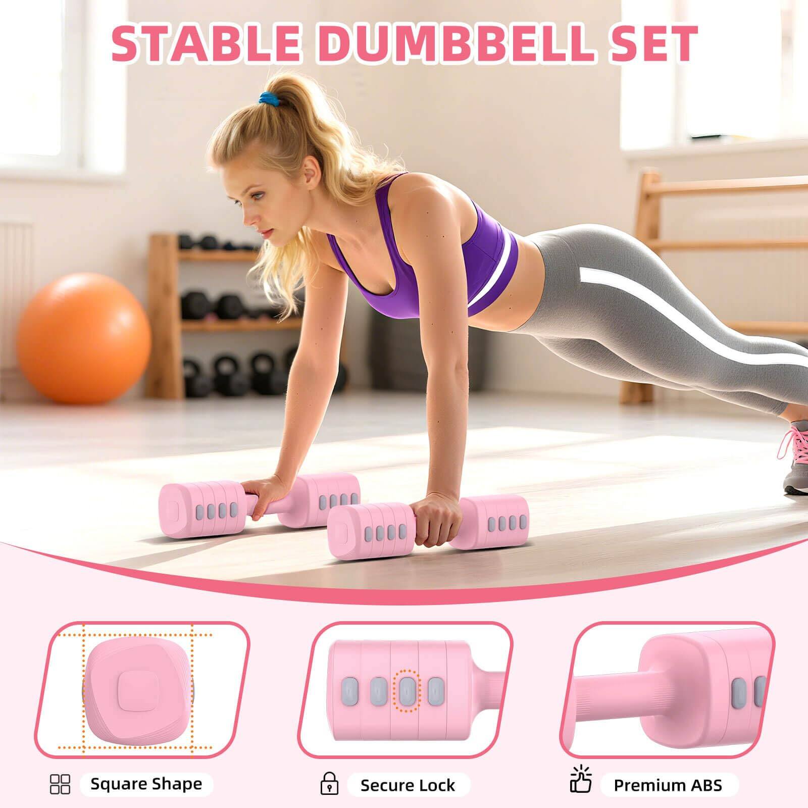 STABLE DUMBBELL SET

- Square Shape
- Secure Lock
- Premium ABS