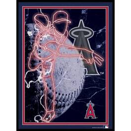 Fan Creations - Los Angeles Angels 12'' x 16'' Framed Neon Player Print - Black