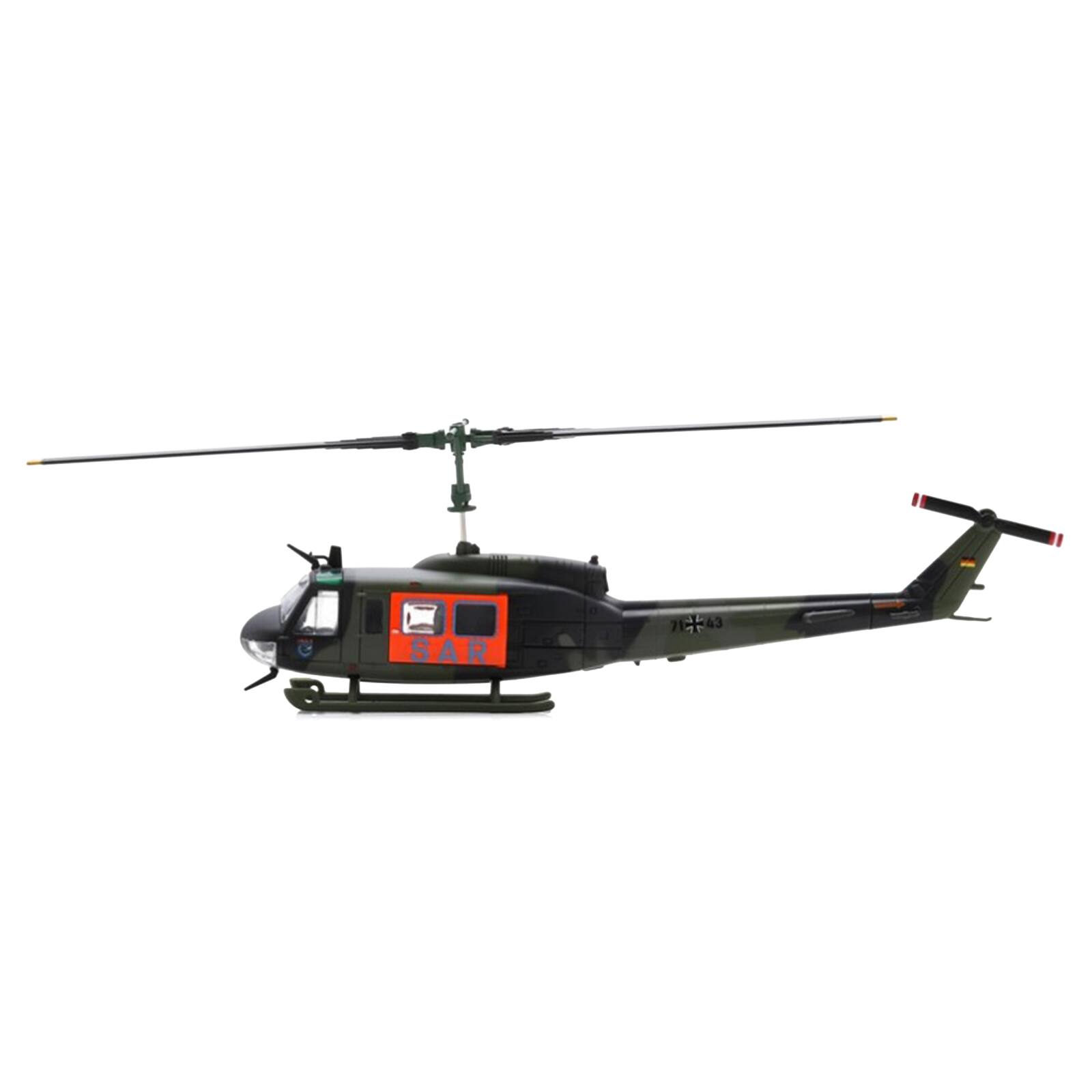 Alt View 2. Schuco - Bell UH 1D Helicopter "SAR - German Army" Green Camouflage 1/87 (HO) Scale Diecast Model Car by Schuco.