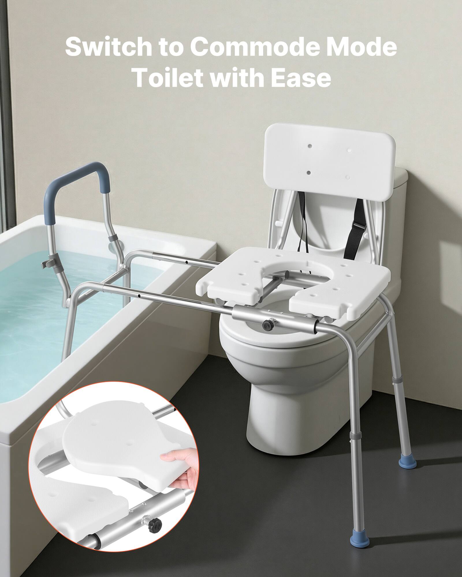 Switch to Commode Mode Toilet with Ease