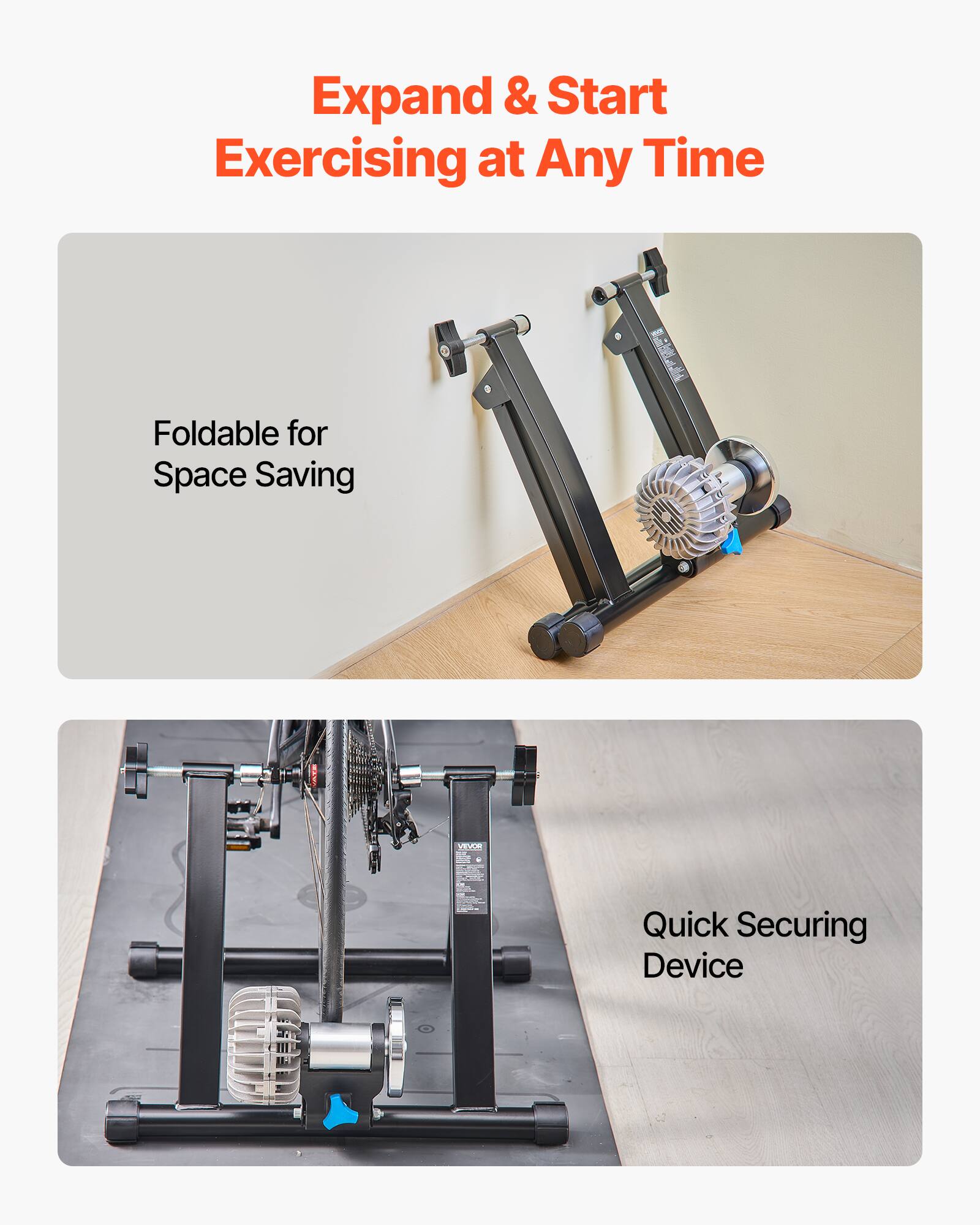 Expand & Start Exercising at Any Time

Foldable for Space Saving

Quick Securing Device