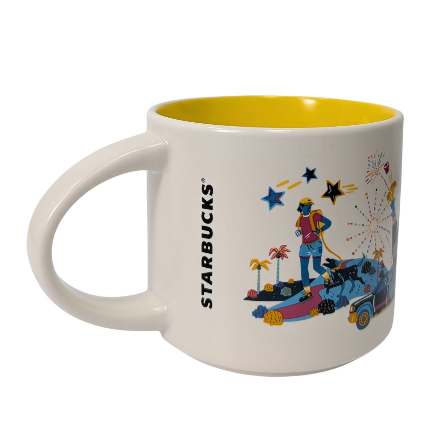 Back. Starbucks - Starbucks Discovery Series Hollywood Ceramic Mug, 14 Oz - Yellow.