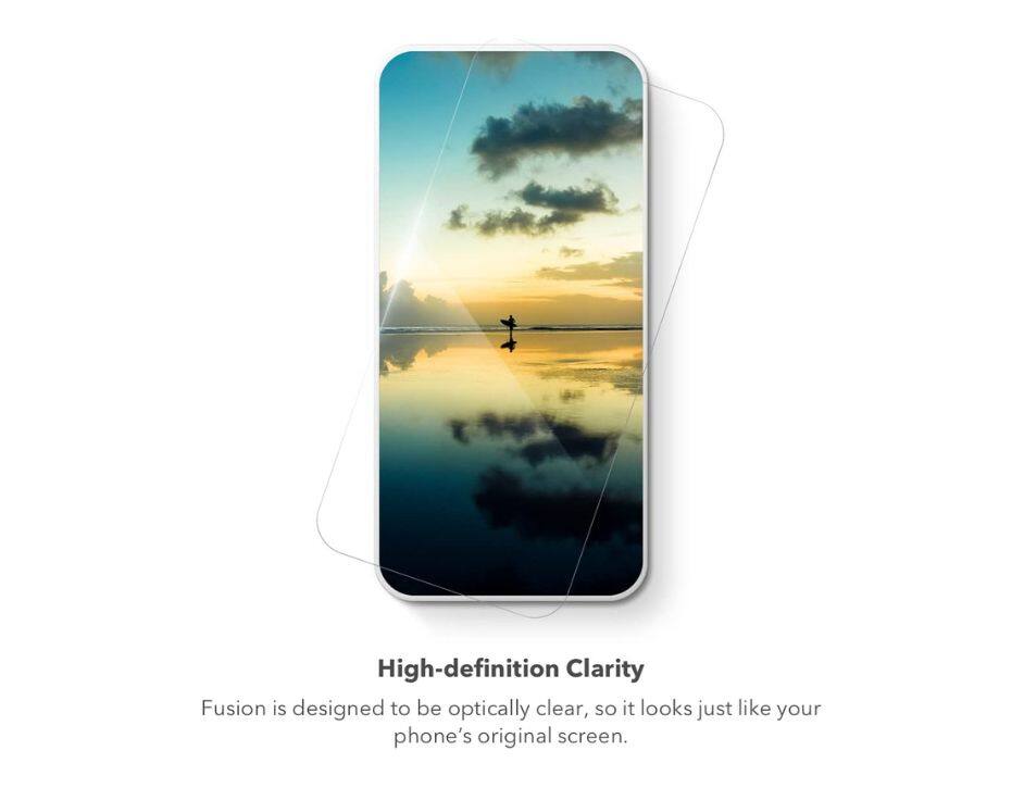 High-definition Clarity  
Fusion is designed to be optically clear, so it looks just like your phone's original screen.
