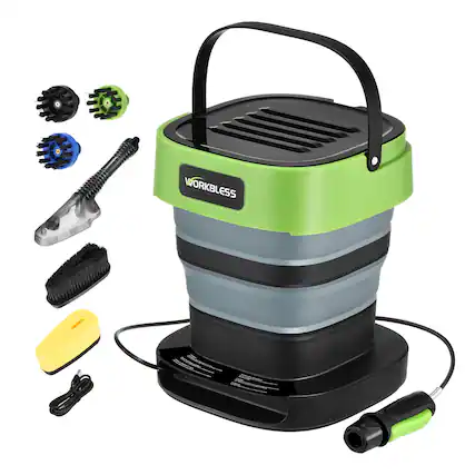 Front. Unique Bargains - Cordless Electric Sprayer, 3.2gal Tank, Auto-Rewind Hose Reel Portable Pressure Washer for Cars Garden - Green.