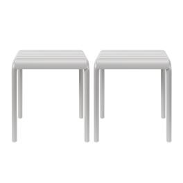 WestinTrends - Playa Plastic Modern Outdoor Patio Accent Side Tables (Set of 2) - Gray