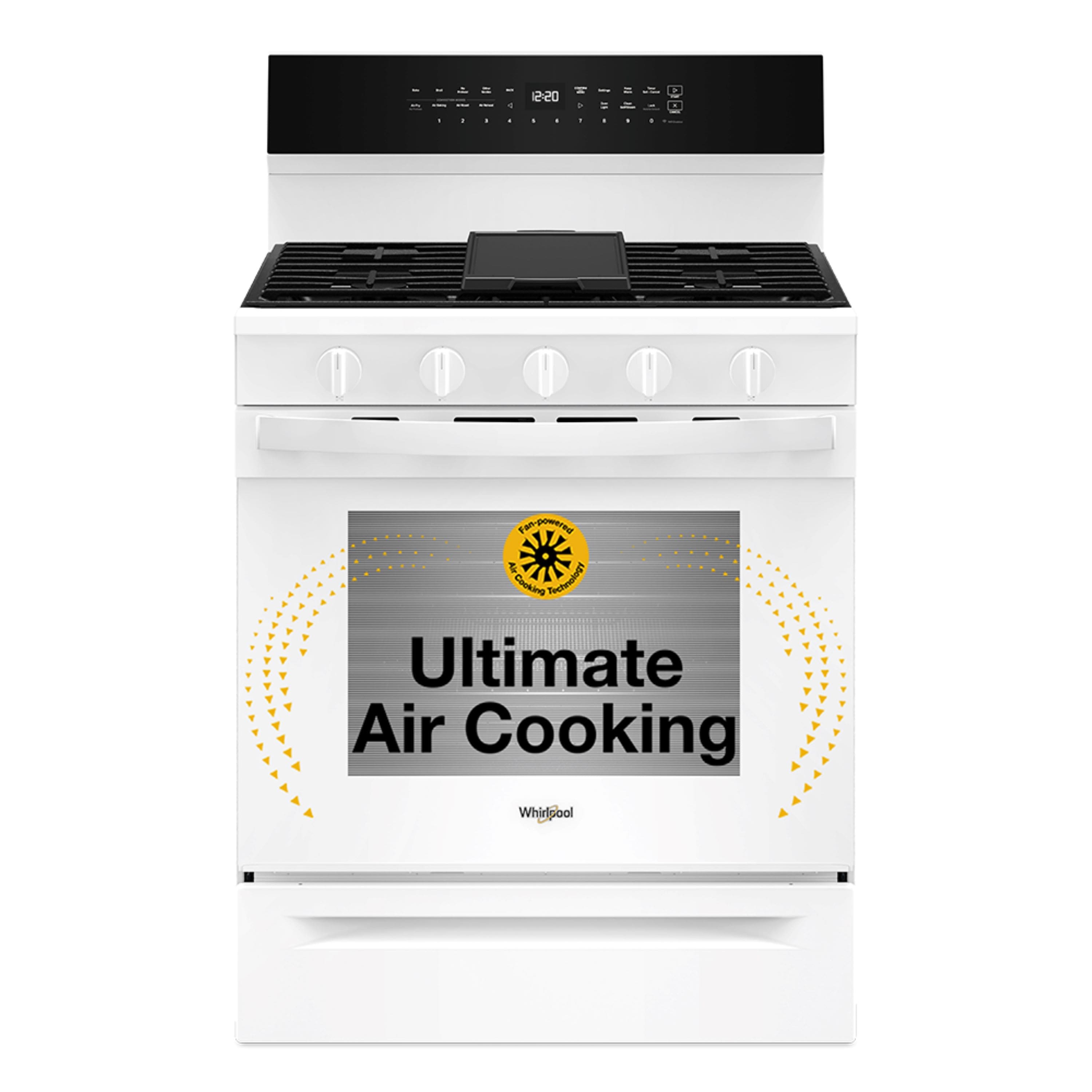 Whirlpool - 5.0 Cu. Ft. Freestanding Gas Range with Air Cooking Technology - White - Front_Zoom