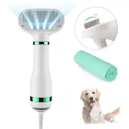 Ownpets - 2 in 1 Pet Hair Dryer Portable with Slicker Brush