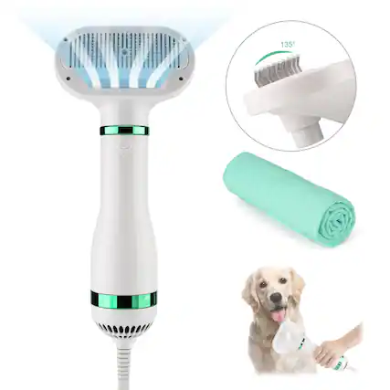 Front. Ownpets - 2 in 1 Pet Hair Dryer Portable with Slicker Brush.