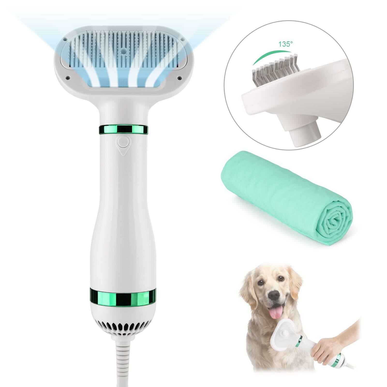 Front. Ownpets - 2 in 1 Pet Hair Dryer Portable with Slicker Brush.