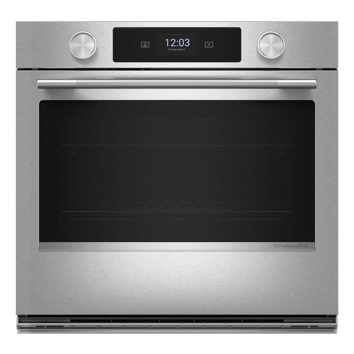 KitchenAid - 30" Smart Built-In Single Electric Convection Wall Oven with Assisted Cook Cycles - Stainless Steel