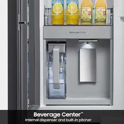 Samsung - BESPOKE 29 cu. ft. 4-Door French Door Smart Refrigerator with Beverage Center - Custom Panel Ready