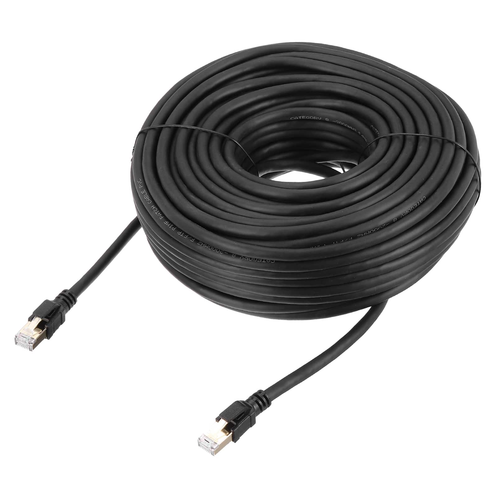 Unique Bargains - Cat 8 Ethernet Cable 26AWG 40Gbps 2000MHz High Speed Network Patch Cord RJ45 Gold Plated - Black
