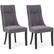 Front. Costway - Channel Tufted Dining Chairs Set of 2 with High Backrest Rubber Wood Legs Modern - Gray.
